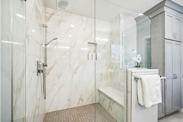 2407 Bryton Dr, Powell, OH 43065 - full bathroom featuring a marble finish shower