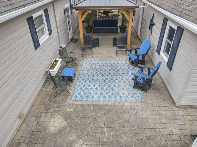 942 Mount Vernon Rd, Newark, OH 43055 - view of patio / terrace featuring outdoor lounge area and a gazebo