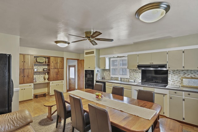 942 Mount Vernon Rd, Newark, OH 43055 - dining space with ceiling fan and light wood-style floors
