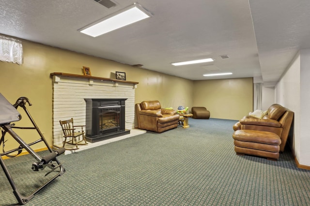 942 Mount Vernon Rd, Newark, OH 43055 - living area featuring carpet flooring and a fireplace