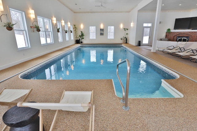 2300 Stonewall Cemetery Rd SW, Lancaster, OH 43130 - indoor pool featuring ceiling fan