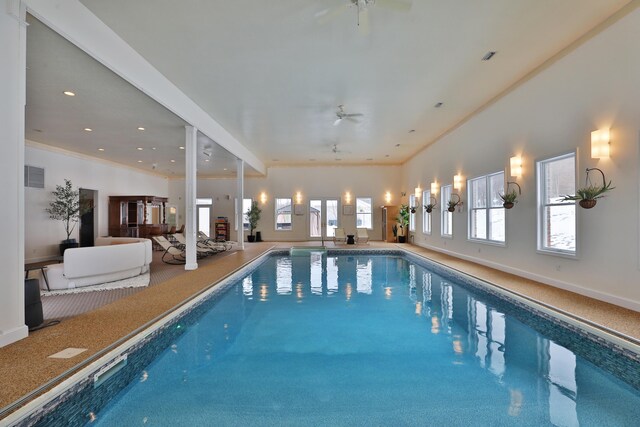 2300 Stonewall Cemetery Rd SW, Lancaster, OH 43130 - indoor pool featuring a ceiling fan
