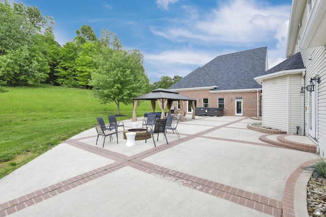 2300 Stonewall Cemetery Rd SW, Lancaster, OH 43130 - view of patio with a gazebo and an outdoor fire pit