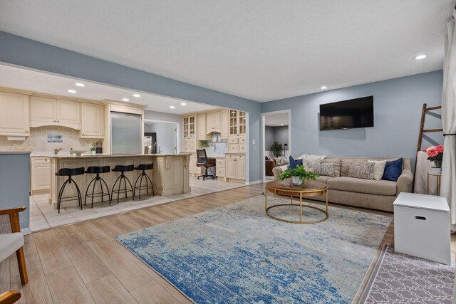 5210 Chevy Chase Ct, Columbus, OH 43220 - living area with light wood-type flooring and recessed lighting