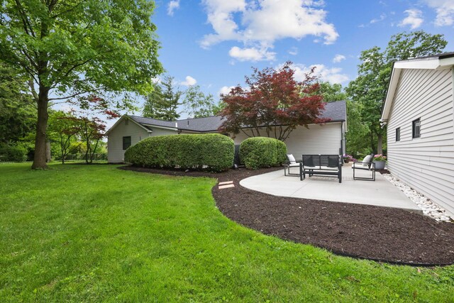5210 Chevy Chase Ct, Columbus, OH 43220 - view of grassy yard with an outdoor living space and a patio