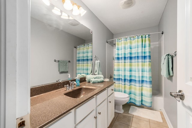 5552 Quail Hollow Way, Westerville, OH 43082 - bathroom featuring tile patterned flooring, toilet, vanity, and shower / tub combo
