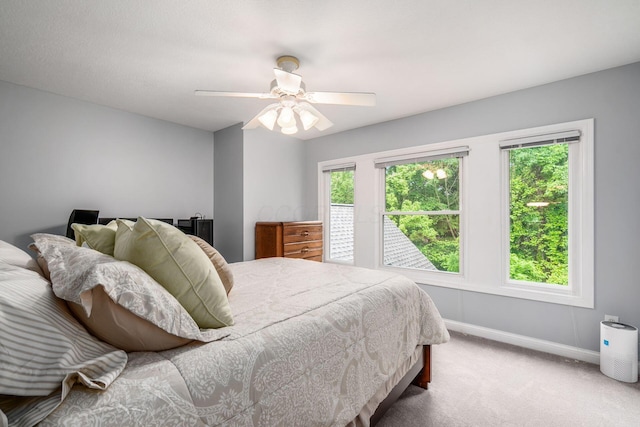5552 Quail Hollow Way, Westerville, OH 43082 - bedroom featuring carpet, baseboards, and ceiling fan