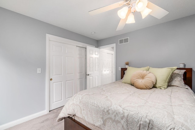 5552 Quail Hollow Way, Westerville, OH 43082 - carpeted bedroom with a closet, baseboards, and a ceiling fan