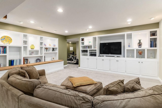 5552 Quail Hollow Way, Westerville, OH 43082 - living area with light colored carpet, recessed lighting, and baseboards
