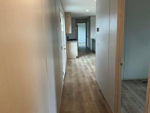8565 Smith Calhoun Rd Unit 48, Plain City, OH 43064 - hall with light wood-type flooring and recessed lighting