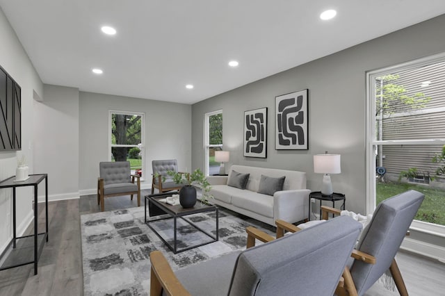 338 Gentlewind Dr, Westerville, OH 43081 - living room with recessed lighting, wood finished floors, and healthy amount of natural light