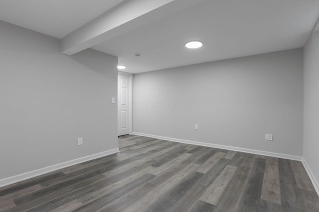338 Gentlewind Dr, Westerville, OH 43081 - finished basement featuring baseboards, dark wood-type flooring, and recessed lighting