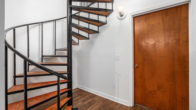 4171 Clotts Rd, Columbus, OH 43230 - staircase with wood finished floors and baseboards
