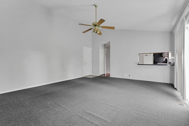 6446 Berry Pond Way, Canal Winchester, OH 43110 - spare room with lofted ceiling, ceiling fan, and carpet flooring