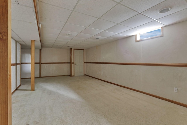 6446 Berry Pond Way, Canal Winchester, OH 43110 - basement featuring carpet floors, a drop ceiling, and baseboards