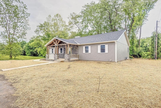 228 E Walnut St, Danville, OH 43014 - view of front of property featuring covered porch and a shingled roof
