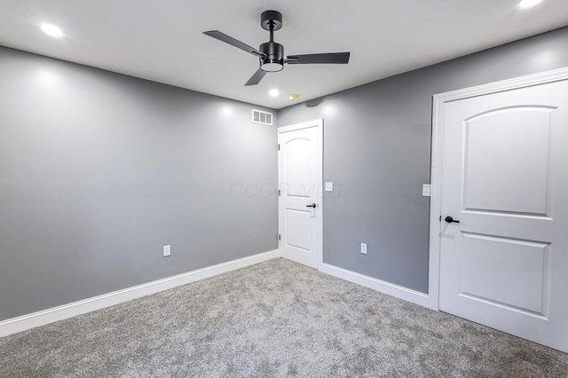 228 E Walnut St, Danville, OH 43014 - unfurnished bedroom with carpet floors, recessed lighting, baseboards, and ceiling fan