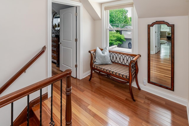 2738 E Broad St, Columbus, OH 43209 - hall featuring light wood-style flooring and an upstairs landing