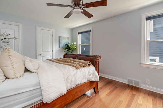 2738 E Broad St, Columbus, OH 43209 - bedroom featuring light wood-type flooring and a ceiling fan