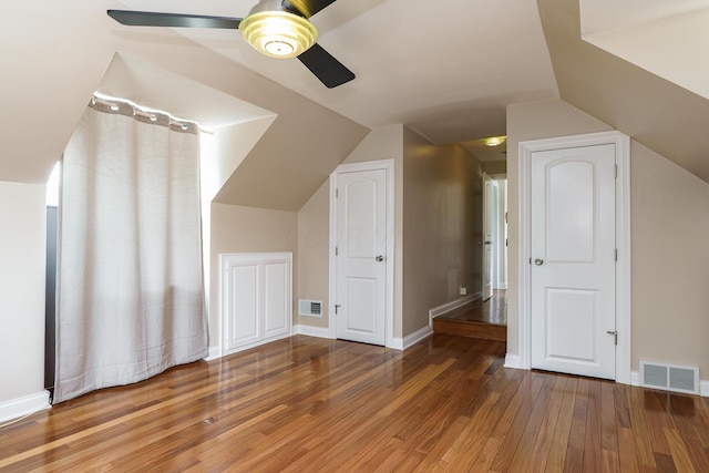 2738 E Broad St, Columbus, OH 43209 - additional living space featuring a ceiling fan, hardwood / wood-style flooring, and lofted ceiling