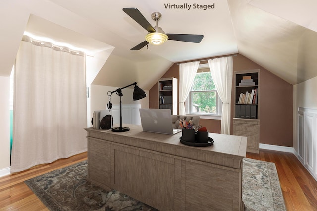 2738 E Broad St, Columbus, OH 43209 - office space featuring light wood-type flooring, ceiling fan, and lofted ceiling