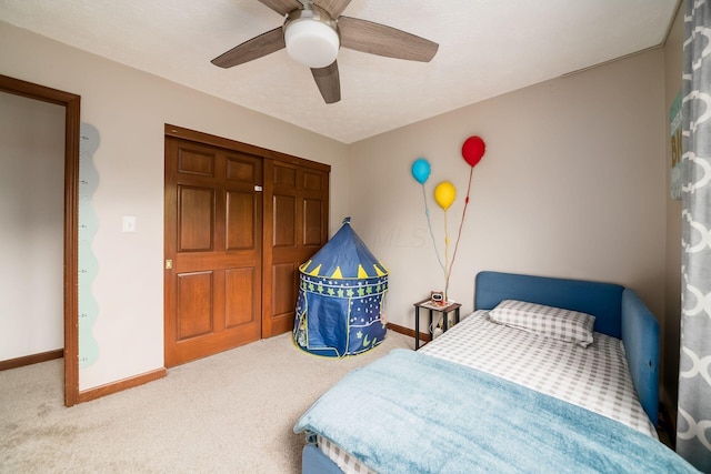 2862 Shady Ridge Dr, Columbus, OH 43231 - carpeted bedroom with baseboards and ceiling fan