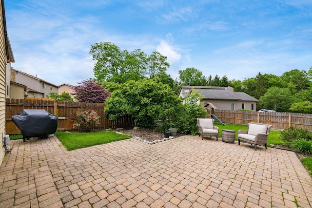 2862 Shady Ridge Dr, Columbus, OH 43231 - fenced backyard with a patio area and a grill