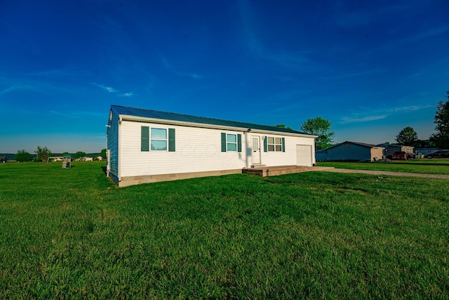 2025 Little Creek Rd, Frankfort, OH 45628 - view of front of home with crawl space, a front yard, and metal roof