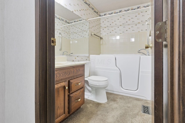 2294 Perkins Ct, Columbus, OH 43229 - full bathroom with vanity, toilet, and shower / tub combination
