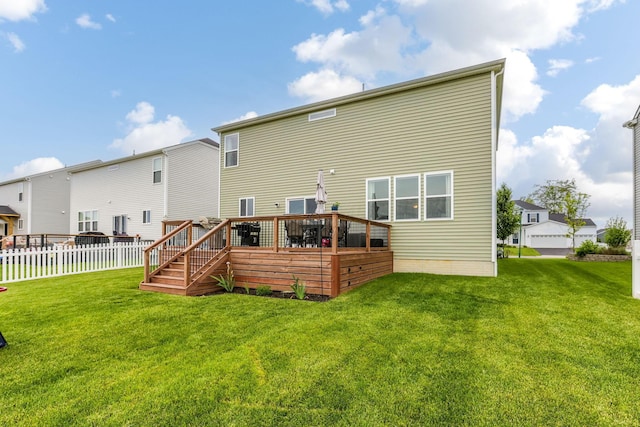 324 Raccoon Ave, Johnstown, OH 43031 - rear view of house featuring a deck, stairway, and a residential view