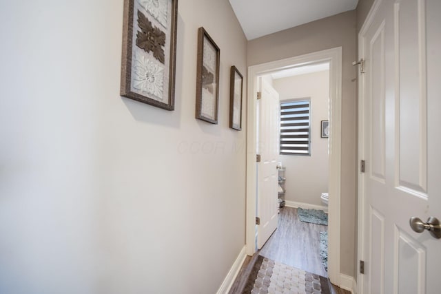 2991 Green Line Way, Columbus, OH 43231 - corridor featuring baseboards and wood finished floors
