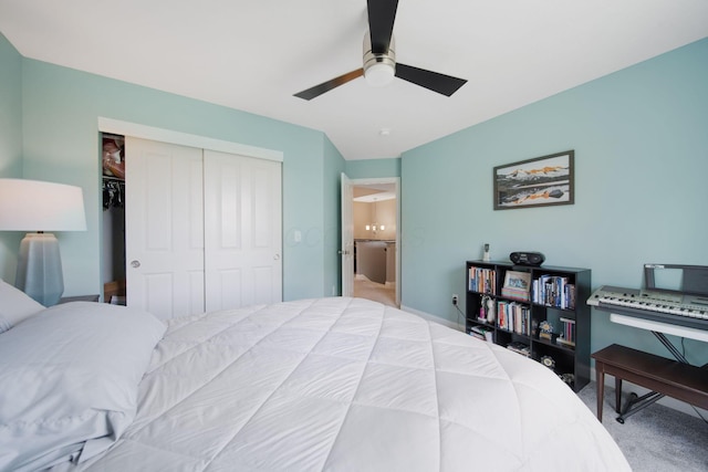 2991 Green Line Way, Columbus, OH 43231 - bedroom featuring a closet, carpet flooring, and ceiling fan
