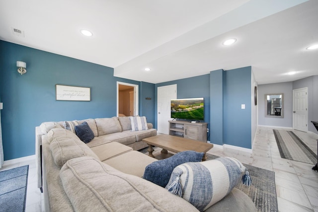 2991 Green Line Way, Columbus, OH 43231 - living room with recessed lighting and baseboards