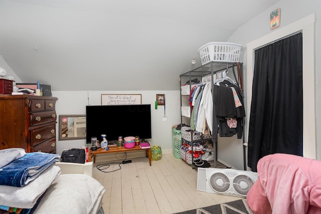 3470 State Route 314, Fredericktown, OH 43019 - bedroom featuring lofted ceiling and hardwood / wood-style flooring