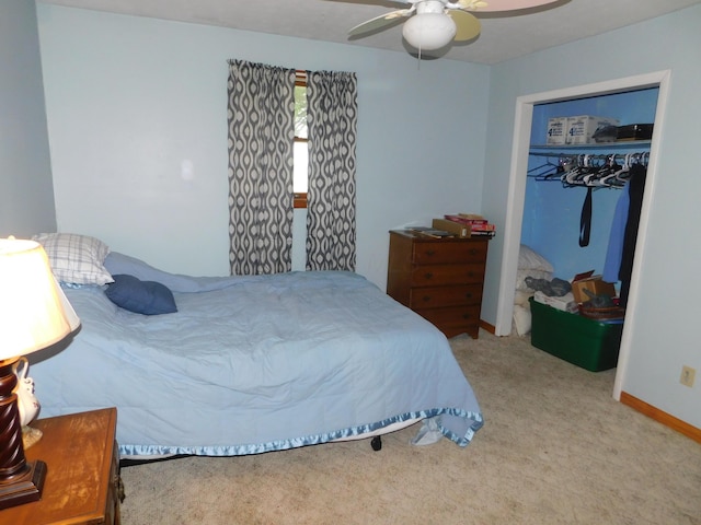 21800 State Route 47, West Mansfield, OH 43358 - carpeted bedroom featuring a closet, baseboards, and ceiling fan