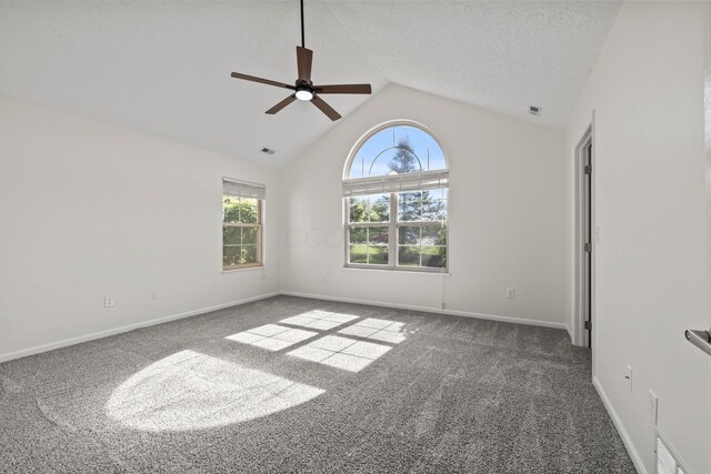 143 Falls Peak Ln, Delaware, OH 43015 - carpeted spare room featuring ceiling fan, vaulted ceiling, and baseboards