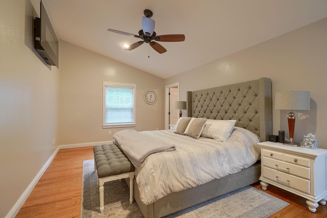 1494 Old Carriage Ct, Canal Winchester, OH 43110 - bedroom featuring wood finished floors, lofted ceiling, baseboards, and a ceiling fan