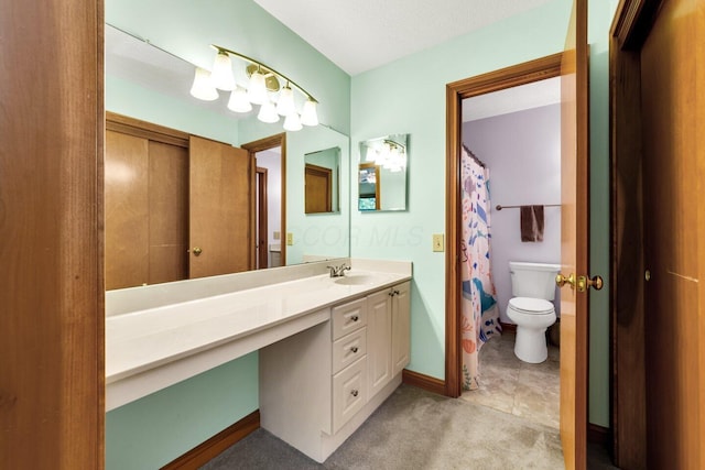 5528 Cypress Ct, Westerville, OH 43082 - full bathroom featuring vanity, toilet, and baseboards