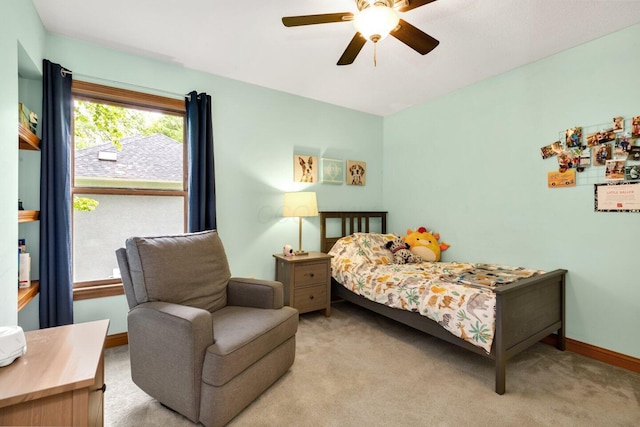 5528 Cypress Ct, Westerville, OH 43082 - bedroom featuring carpet flooring, a ceiling fan, and baseboards