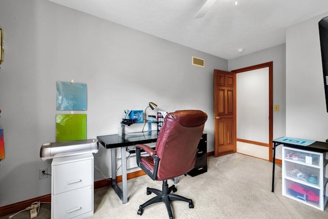 5528 Cypress Ct, Westerville, OH 43082 - carpeted office space featuring baseboards and ceiling fan