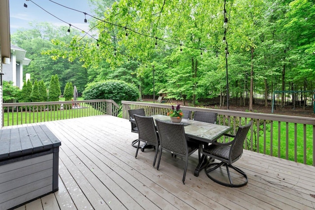 5528 Cypress Ct, Westerville, OH 43082 - deck with outdoor dining space and a yard