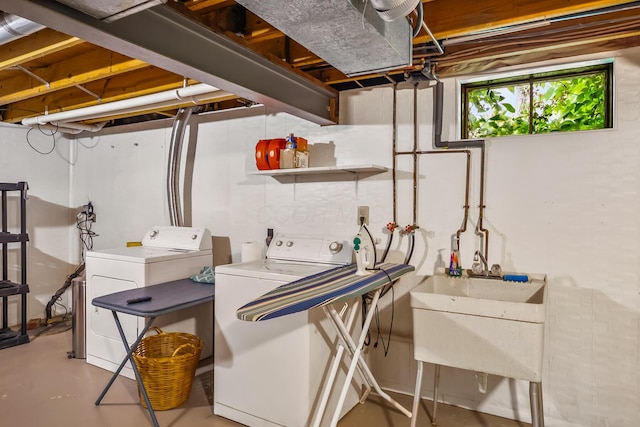 590 Haversham Dr, Gahanna, OH 43230 - basement with washing machine and clothes dryer and a sink