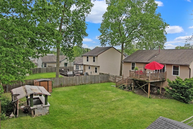 6024 Winterberry Dr, Galloway, OH 43119 - view of yard with a wooden deck and a residential view