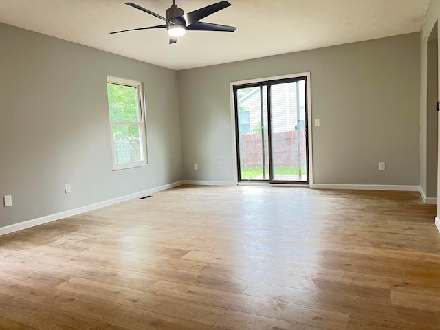 507 Warwick Ln, Pickerington, OH 43147 - spare room with light wood-style floors, ceiling fan, and baseboards