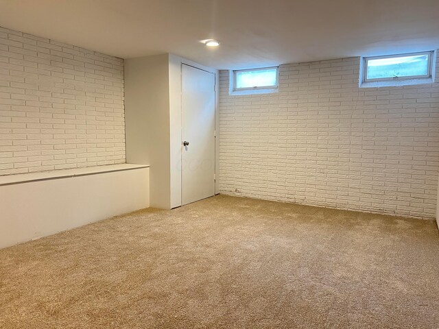 507 Warwick Ln, Pickerington, OH 43147 - basement featuring brick wall and carpet floors