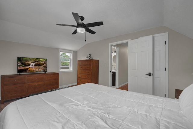 198 Loveman Ave, Worthington, OH 43085 - bedroom featuring vaulted ceiling and ceiling fan