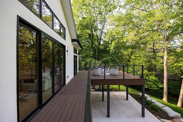 8159 Riverside Dr, Powell, OH 43065 - wooden deck featuring a patio area