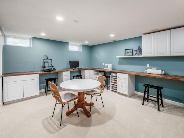 593 Summer Tree Loop, Marysville, OH 43040 - dining space with light colored carpet, recessed lighting, and baseboards