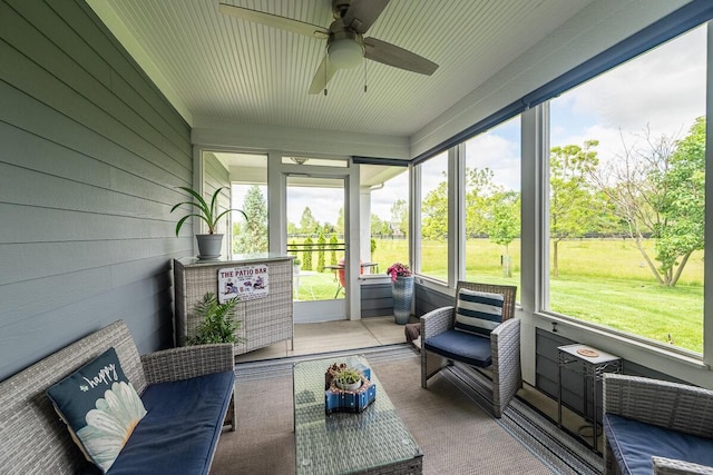 10641 Arrowwood Dr, Plain City, OH 43064 - sunroom / solarium with ceiling fan