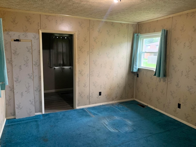 101 Gale Ct, Circleville, OH 43113 - unfurnished room with a textured ceiling, ornamental molding, and carpet